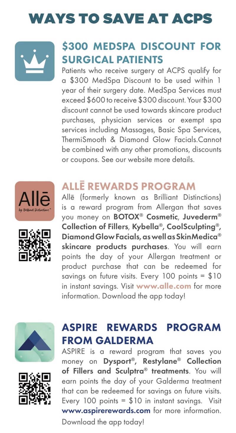 ACPS MedSpa locations and appointment information.