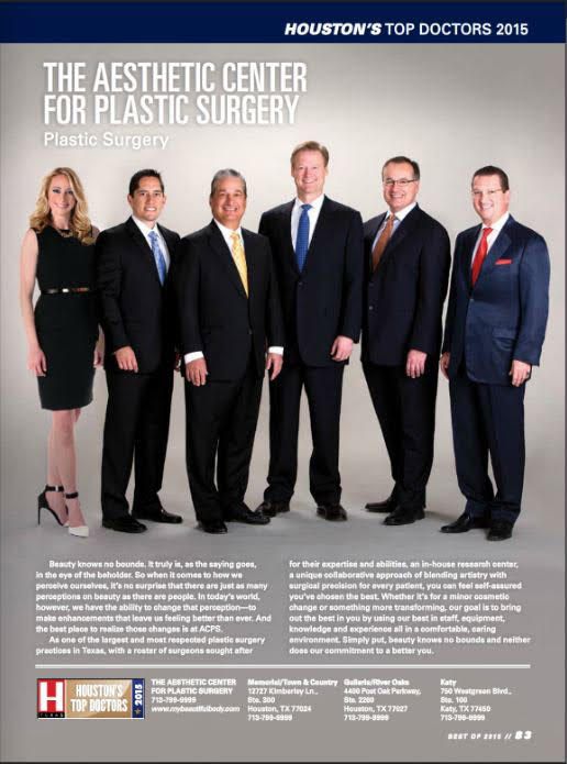 Top plastic surgeons featured in Houston magazine.