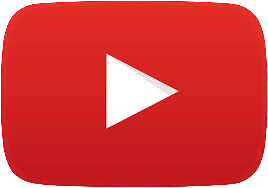 YouTube play button logo on red background